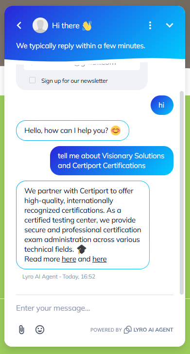 Tidio chat bot's answer for my questions